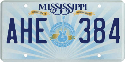 MS license plate AHE384