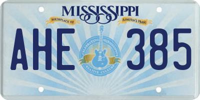 MS license plate AHE385