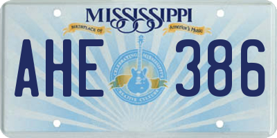 MS license plate AHE386