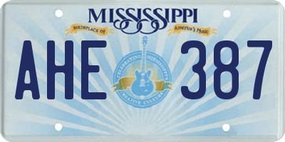 MS license plate AHE387