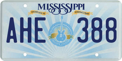 MS license plate AHE388