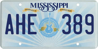 MS license plate AHE389