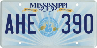 MS license plate AHE390