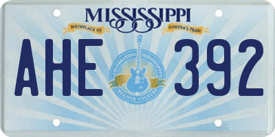 MS license plate AHE392