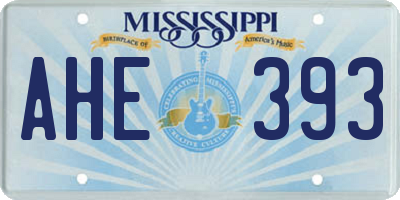 MS license plate AHE393