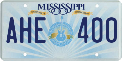 MS license plate AHE400