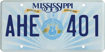 MS license plate AHE401