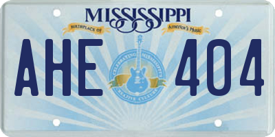 MS license plate AHE404