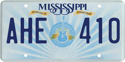 MS license plate AHE410