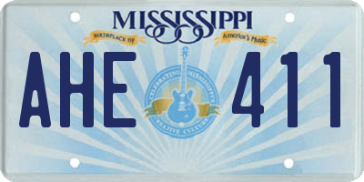 MS license plate AHE411
