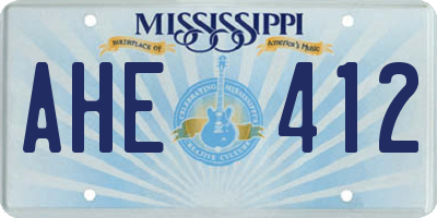 MS license plate AHE412