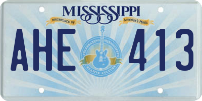 MS license plate AHE413