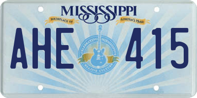 MS license plate AHE415