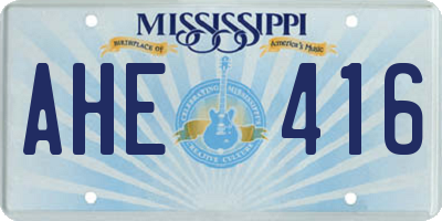 MS license plate AHE416