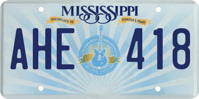 MS license plate AHE418