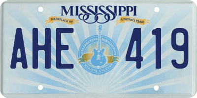 MS license plate AHE419