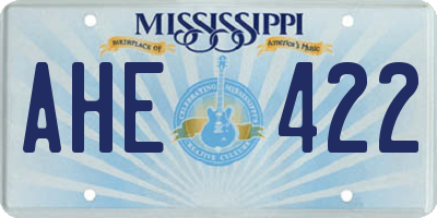 MS license plate AHE422