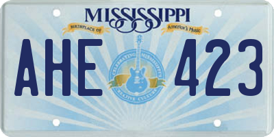 MS license plate AHE423