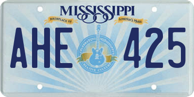 MS license plate AHE425