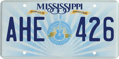 MS license plate AHE426