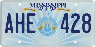 MS license plate AHE428