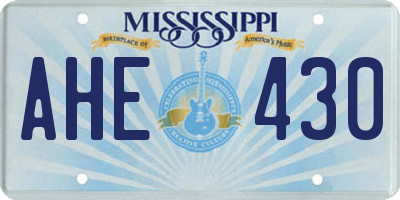MS license plate AHE430