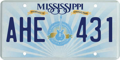 MS license plate AHE431
