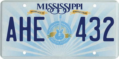 MS license plate AHE432