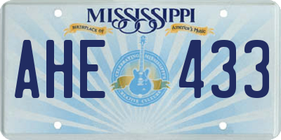 MS license plate AHE433