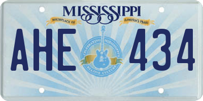 MS license plate AHE434