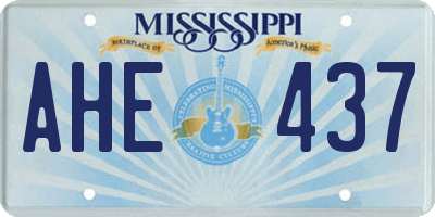 MS license plate AHE437