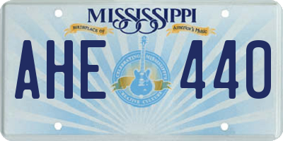 MS license plate AHE440