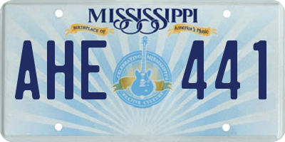 MS license plate AHE441