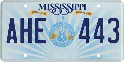 MS license plate AHE443