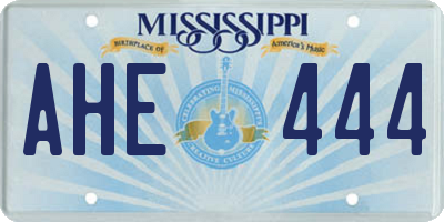 MS license plate AHE444