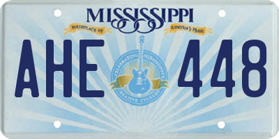 MS license plate AHE448