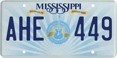 MS license plate AHE449