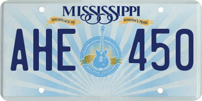 MS license plate AHE450
