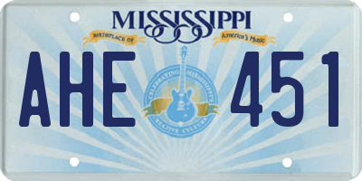 MS license plate AHE451