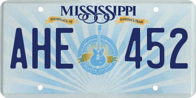 MS license plate AHE452