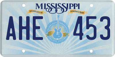 MS license plate AHE453