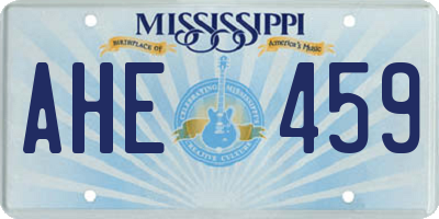 MS license plate AHE459
