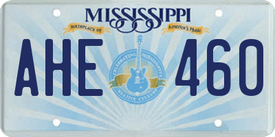MS license plate AHE460