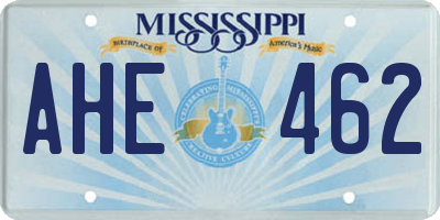 MS license plate AHE462