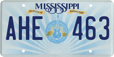 MS license plate AHE463