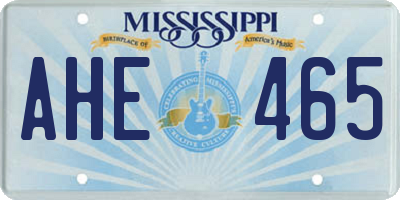 MS license plate AHE465