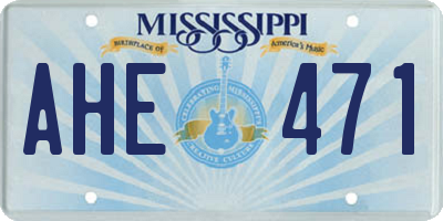 MS license plate AHE471