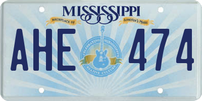 MS license plate AHE474