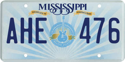 MS license plate AHE476