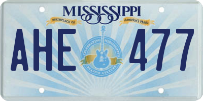 MS license plate AHE477